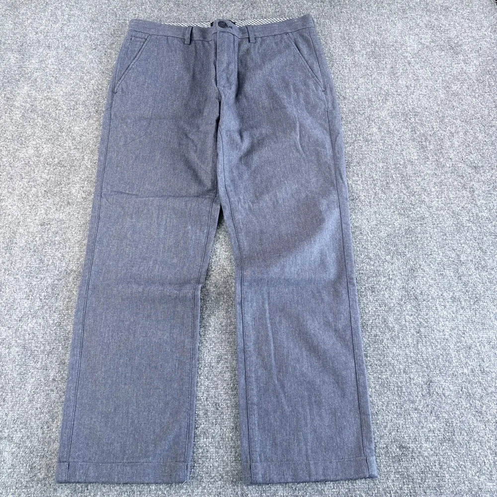 Banana Republic Kentfield Pant Mens 32x32 Mid Blue Cotton Straight Leg Trousers
